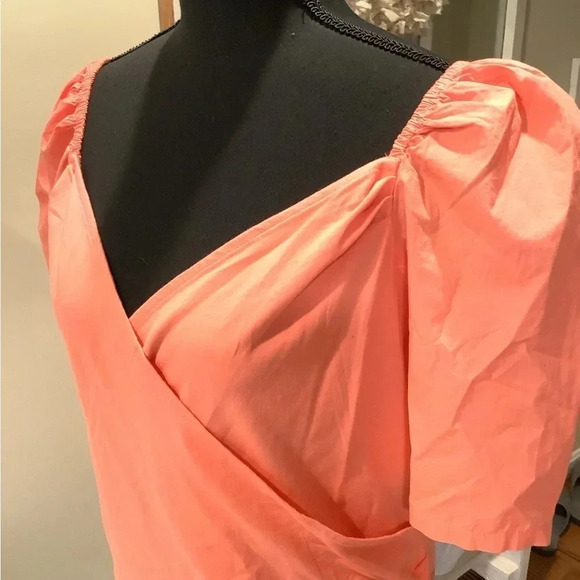 #282 Gorgeous NWT Anthropologie Pink Puff Sleeve Top Size Large - Picture 8 of 10